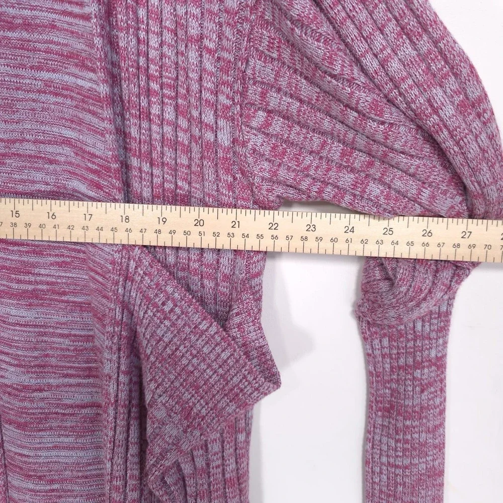 AFRM Women's Long Cardigan Size M/L Jach Marled Open Front Pink Gray REVOLVE - Picture 4 of 10